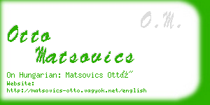 otto matsovics business card